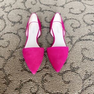 fushsia suede nine west pointed toe flats